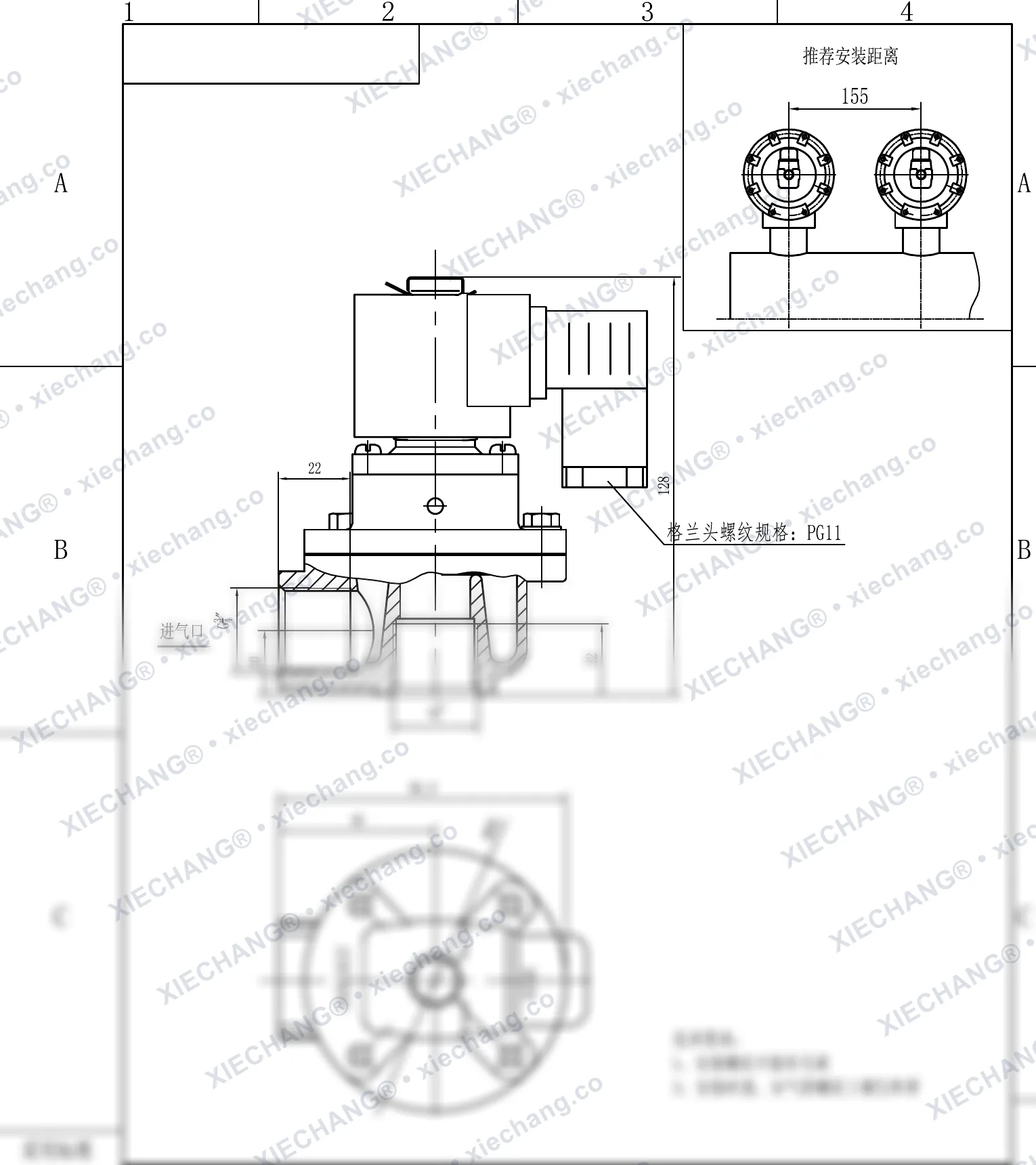 DCF-Z-20 · 3/4" · شیر پالسی زاویهدار — نقشه نصب