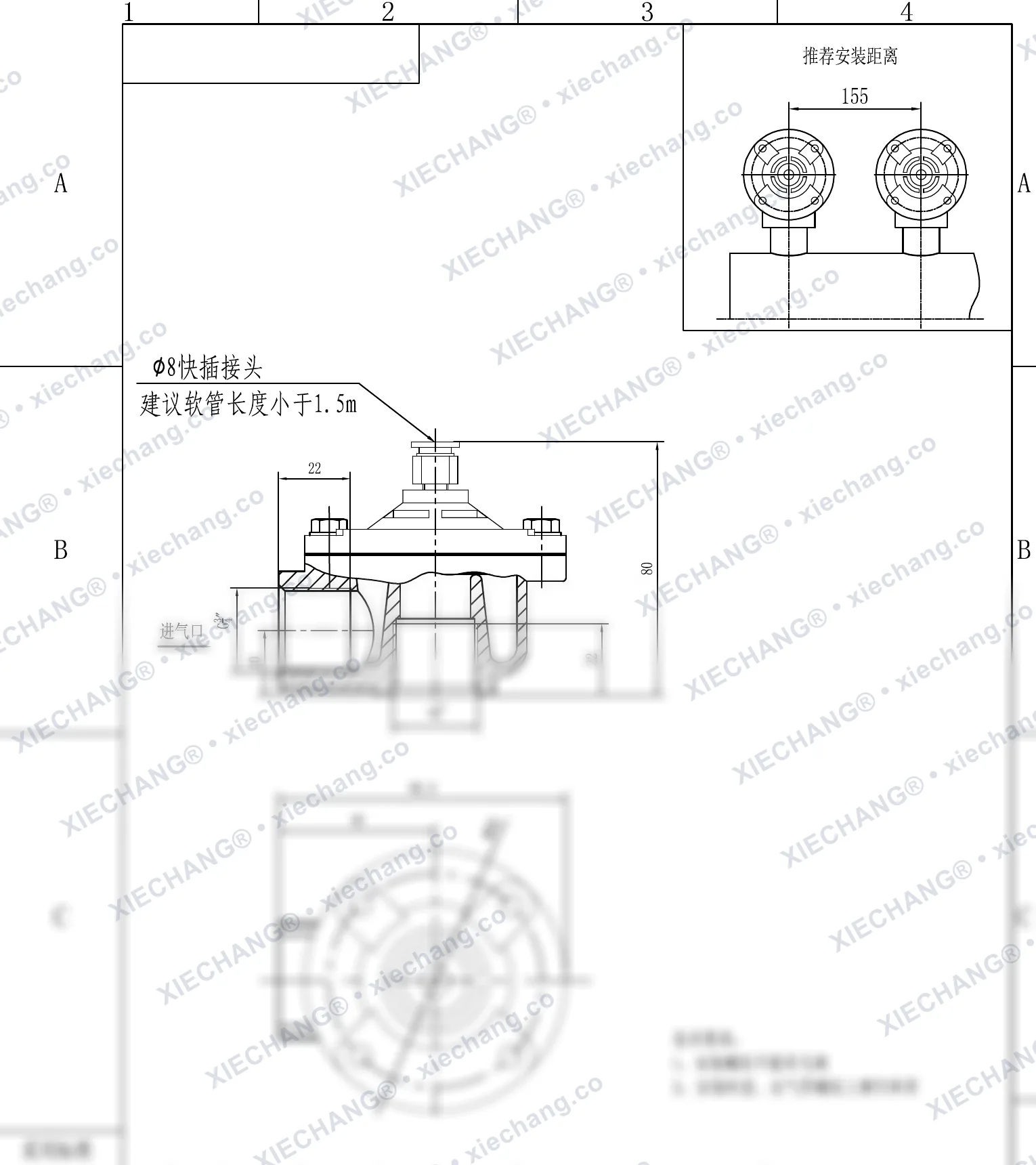 DCF-Z-20-DXK · 3/4" · شیر پالسی زاویهدار — نقشه نصب
