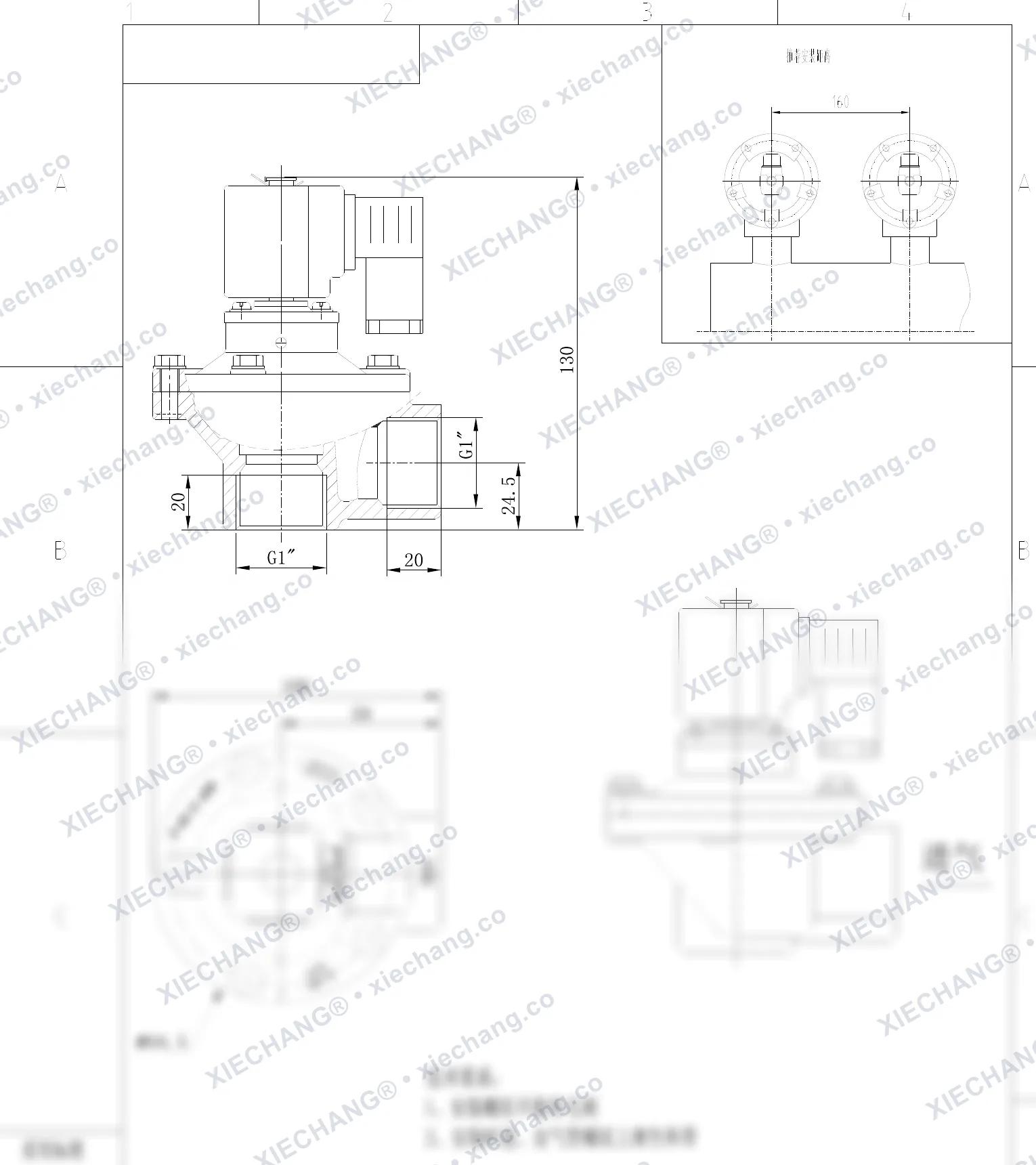 DCF-Z-25-C(304) · 1" · شیر پالسی زاویهدار (right-angle) — نقشه نصب