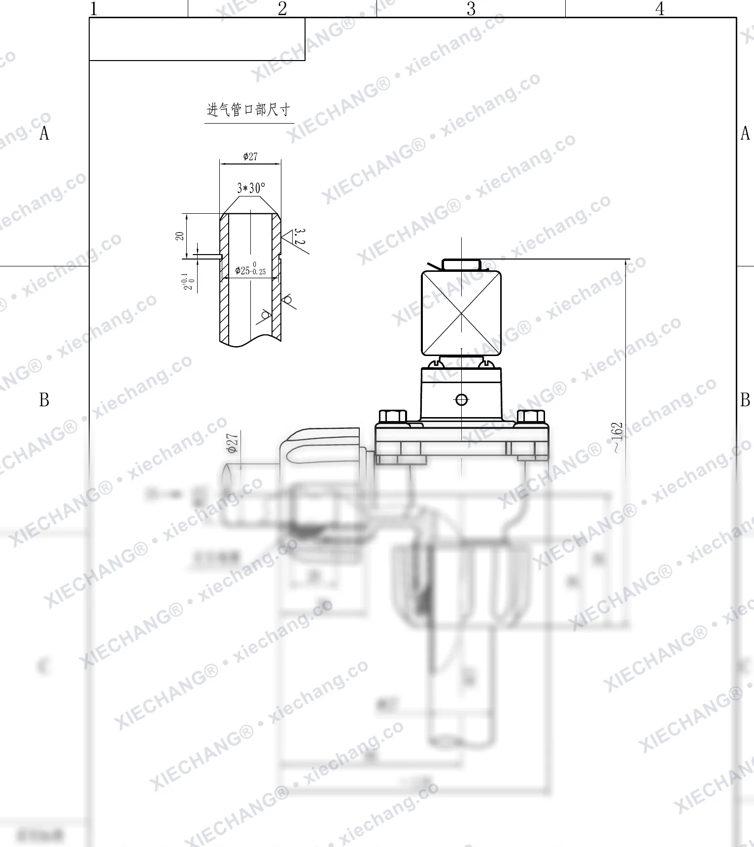DCF-ZM-20 · 3/4" · شیر پالسی زاویهدار رزوه نر (male-thread) — نقشه نصب